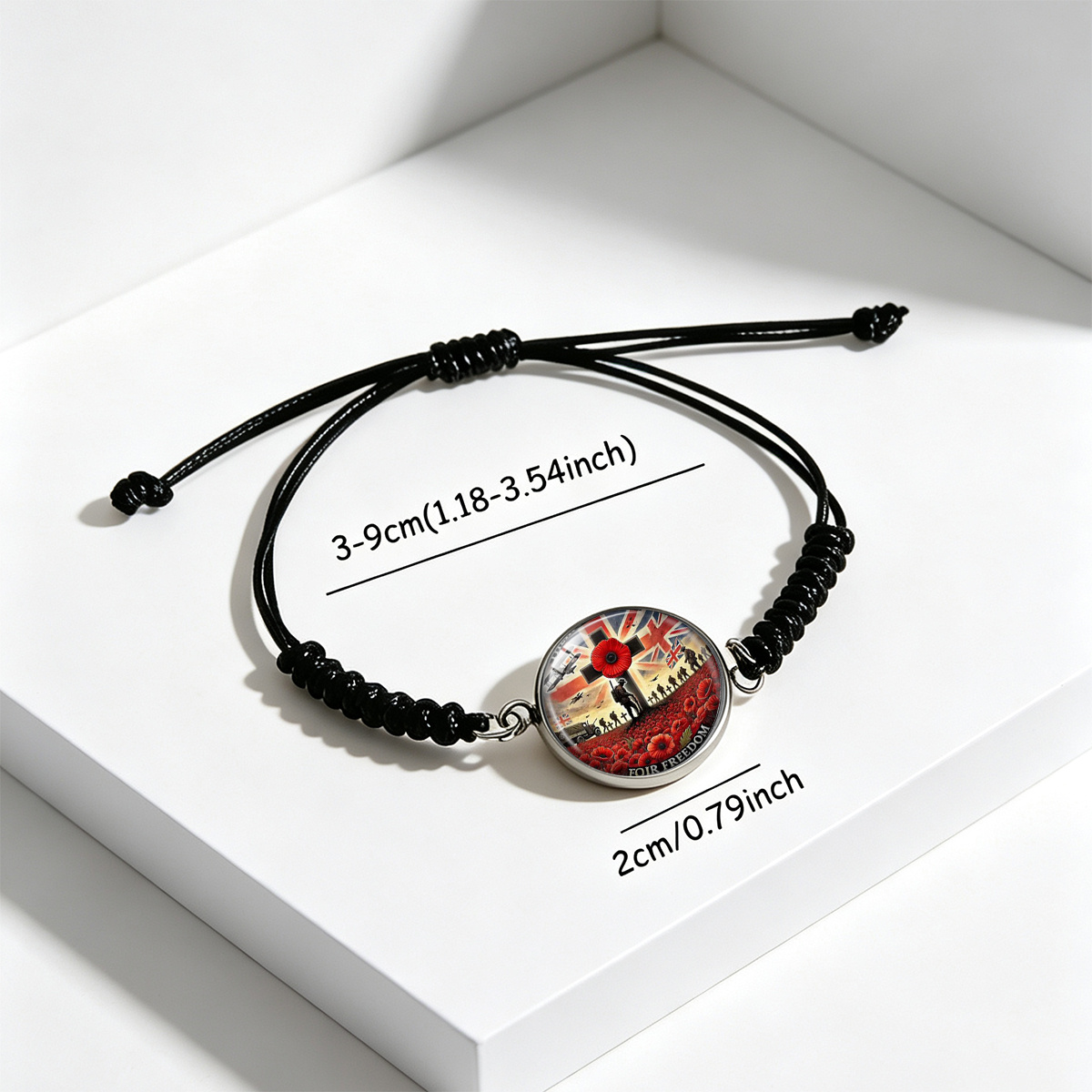Unisex Poppy Floral Flag Character Pattern Adjustable Bracelet